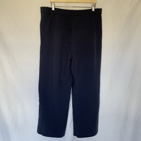 Abercrombie & Fitch Women's Navy Pleated Trousers Size 34/18 L pockets - Picture 5 of 5